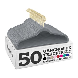 Foto 1 | Foto 1 | Ganchos de Terciopelo Magma Life Grises Giratorios 50 Piezas