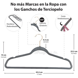 Foto 2 | Foto 2 | Ganchos de Terciopelo Magma Life Grises Giratorios 50 Piezas