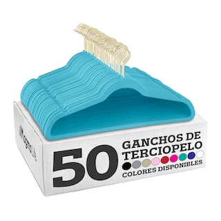 Foto 1 | Foto 1 | Ganchos de Terciopelo Magma Life Azules Giratorios 50 Piezas