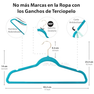 Foto 2 | Foto 2 | Ganchos de Terciopelo Magma Life Azules Giratorios 50 Piezas