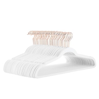 Foto 7 | Foto 7 | Set de 50 Ganchos de Ropa de Terciopelo Rosa con Gancho Dorado Giratorio de 360 Grados