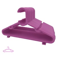 50 Ganchos Para Ropa Infantil De Plástico Premium Zomilux, Perchas De Niña Antideslizantes, Resistentes Y Durables, Rosa