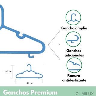 Foto 3 | Foto 3 | 50 Ganchos Para Ropa Infantil De Plástico Premium Zomilux, Perchas De Niño Antideslizantes, Resistentes Y Durables, Azul