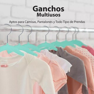 Foto 2 | Foto 2 | 50 Ganchos De Terciopelo Para Ropa De Bebe Antideslizante, Eo Safe Imports Esi-17266 Verde