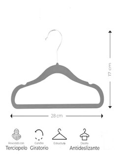 Foto 3 | Foto 3 | Ganchos De Terciopelo Color Gris 50pzas + Termo De Agua De Regalo Güish