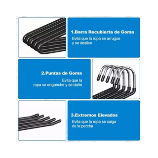 Foto 3 | Foto 3 | Perchas Para Pantalones Belug En Z Ganchos Antideslizante 10 Pcs, Negro