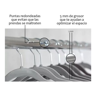 Foto 5 | Foto 5 | Set 50 Ganchos Perchas Ropa Infantil Niños Alta Calidad, Belug Gris
