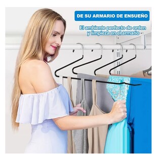 Foto 5 | Foto 5 | Perchas Para Pantalones En Z Ganchos Antideslizante 10 Pcs, Negro