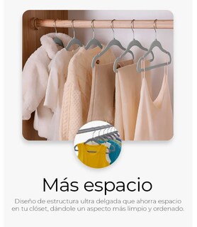Foto 2 | Foto 2 | 50 Ganchos Infantiles De Terciopelo Antideslizantes 360º Color Gris