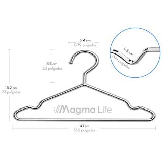 Foto 3 | Foto 3 | Magma Life Ganchos De Acero Inoxidable Para Ropa, 50 Piezas, 42 X 19.5 Cm, Metálicos Resistentes Y Livianos, Ahorro De Espacio