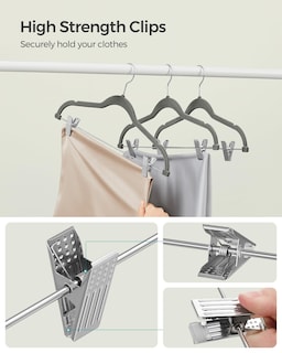 Foto 7 | Foto 7 | Perchas Para Pantalones Songmics De Terciopelo Con Clips Ajustables, Paquete De 20 Unidades - Venta Internacional.