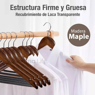 Foto 5 | Foto 5 | Magma Life 80 Ganchos Para Ropa De Madera: Ganchos De Madera Premium Sin Veta, Gira 360 Grados (café)