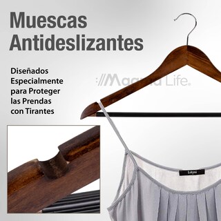Foto 6 | Foto 6 | Magma Life 80 Ganchos Para Ropa De Madera: Ganchos De Madera Premium Sin Veta, Gira 360 Grados (café)
