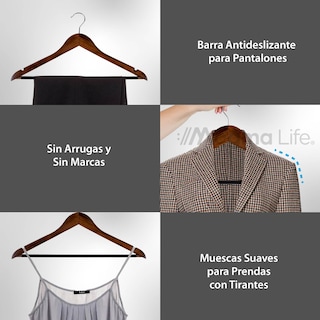 Foto 7 | Foto 7 | Magma Life 80 Ganchos Para Ropa De Madera: Ganchos De Madera Premium Sin Veta, Gira 360 Grados (café)