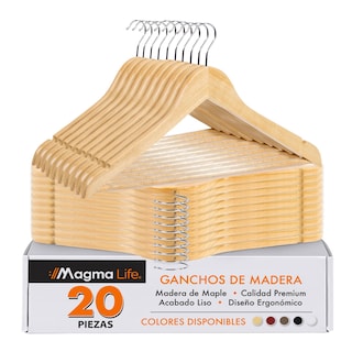 Foto 1 | Foto 1 | Magma Life 80 Ganchos Para Ropa De Madera: Ganchos De Madera Premium Sin Veta, Gira 360 Grados (natural)