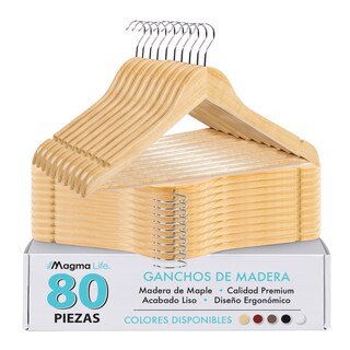 Foto 8 | Foto 8 | Magma Life 80 Ganchos Para Ropa De Madera: Ganchos De Madera Premium Sin Veta, Gira 360 Grados (natural)