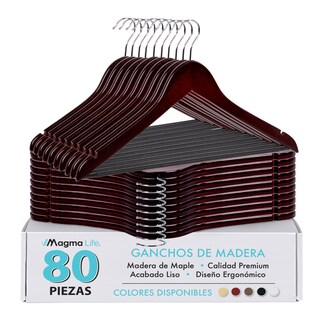 Foto 8 | Foto 8 | Magma Life 80 Ganchos Para Ropa De Madera: Ganchos De Madera Premium Sin Veta, Gira 360 Grados (cereza)