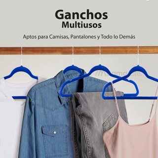 Foto 5 | Foto 5 | Magmalife 50 Ganchos Para Ropa De Terciopelo, Gancho Plateado Giratorio De 360 Grados, Adecuado Para Todo Tipo De Ropa (azul)