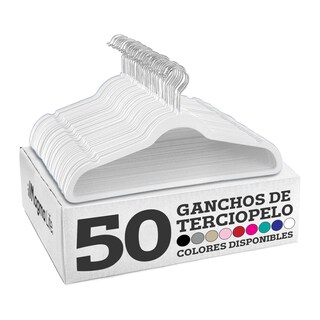 Foto 1 | Foto 1 | Magmalife 50 Ganchos Para Ropa De Terciopelo, Gancho Plateado Giratorio De 360 Grados, Adecuado Para Todo Tipo De Ropa (blanco)