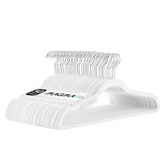 Foto 6 | Foto 6 | Magmalife 50 Ganchos Para Ropa De Terciopelo, Gancho Plateado Giratorio De 360 Grados, Adecuado Para Todo Tipo De Ropa (blanco)