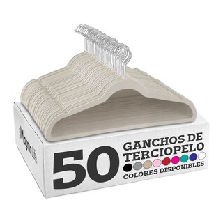 Foto 1 | Foto 1 | Magmalife 50 Ganchos Para Ropa De Terciopelo, Gancho Plateado Giratorio De 360 Grados, Adecuado Para Todo Tipo De Ropa, (beige)