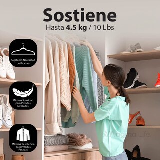 Foto 3 | Foto 3 | Magmalife 50 Ganchos Para Ropa De Terciopelo, Gancho Plateado Giratorio De 360 Grados, Adecuado Para Todo Tipo De Ropa, (beige)
