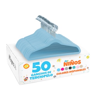Foto 1 | Foto 1 | Magmalife 50 Ganchos De Terciopelo Para Ropa Infantil, Gancho Plateado Giratorio De 360 Grados, Adecuado Para Todo Tipo De Ropa