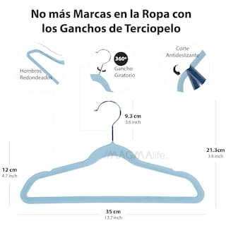 Foto 2 | Foto 2 | Magmalife 50 Ganchos De Terciopelo Para Ropa Infantil, Gancho Plateado Giratorio De 360 Grados, Adecuado Para Todo Tipo De Ropa