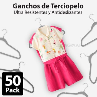 Foto 8 | Foto 8 | Magmalife 50 Ganchos De Terciopelo Para Ropa Infantil, Gancho Plateado Giratorio De 360 Grados, Adecuado Para Todo Tipo De Ropa