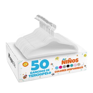 Foto 1 | Foto 1 | Magmalife 50 Ganchos De Terciopelo Para Ropa Infantil, Gancho Plateado Giratorio De 360 Grados, Adecuado Para Todo Tipo De Ropa