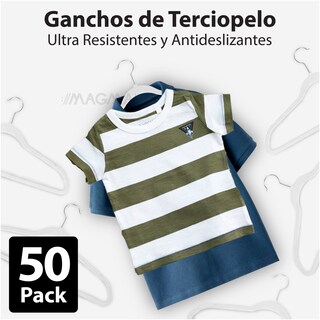 Foto 4 | Foto 4 | Magmalife 50 Ganchos De Terciopelo Para Ropa Infantil, Gancho Plateado Giratorio De 360 Grados, Adecuado Para Todo Tipo De Ropa