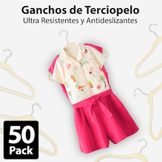 Foto 8 | Foto 8 | Magmalife 50 Ganchos De Terciopelo Para Ropa Infantil, Antideslizantes Y Ultra Delgados, Gancho Metálico Giratorio 360°