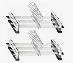 Ganchos Para Ropa Pantalon De Metal Cromado Con Pinzas 20pcs