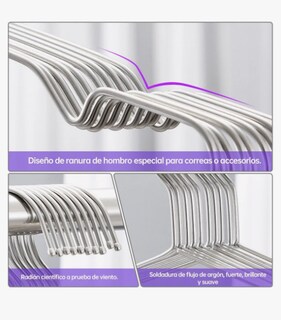 Foto 2 | Foto 2 | Ganchos Para La Camisola Pack De 50 Unidades Color Plateado
