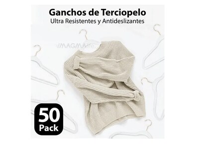 Foto 5 | Foto 5 | Ganchos Xtellar Para Ropa De Terciopelo Premium - 50 Unidades - Diseño Dorado Giratorio De 360°, Antideslizante - Ideal Para Tod