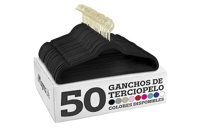 Foto 1 | Foto 1 | Ganchos Xtellar Para Ropa De Terciopelo Premium - 50 Unidades - Diseño Dorado Giratorio De 360°, Antideslizante - Ideal Para Tod