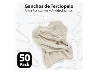 Foto 5 | Foto 5 | Ganchos Xtellar Para Ropa De Terciopelo Premium - 50 Unidades - Diseño Dorado Giratorio De 360°, Antideslizante - Ideal Para Tod