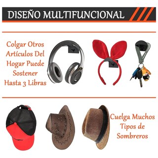 Foto 4 | Foto 4 | Gancho Organizador De Gorras Para Pared 10 Piezas Lab.g Negro