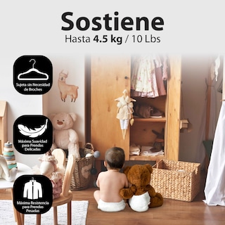 Foto 3 | Foto 3 | Magmalife 50 Ganchos De Terciopelo Blanco Para Bebé 29 Cm Antideslizantes Con Gancho Giratorio