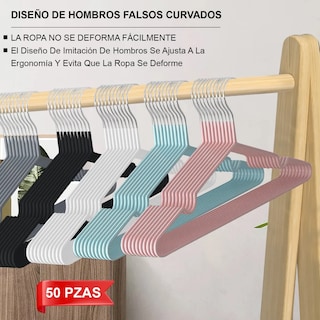 Foto 2 | Foto 2 | Kit 50 Ganchos Para Ropa Antideslizantes Metalicos Perchas Ropa Eo Safe Imports Esi-20584 Multicolor