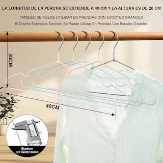 Foto 3 | Foto 3 | Kit 50 Ganchos Para Ropa Antideslizantes Metalicos Perchas Ropa Eo Safe Imports Esi-20584 Multicolor
