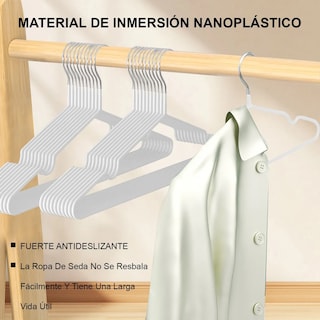 Foto 3 | Foto 3 | Kit 50 Ganchos Para Ropa Antideslizantes Metalicos Perchas Ropa Eo Safe Imports Esi-20583 Blanco