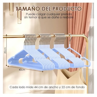 Foto 2 | Foto 2 | 20 Ganchos Para Ropa Metálicos Organizador Ropa Belug Azul