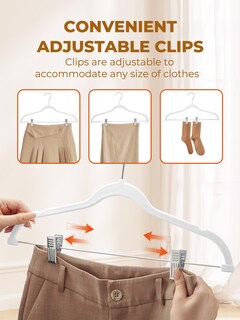 Foto 7 | Foto 7 | Perchas De Terciopelo Para Faldas House Day 24 Unidades Con Clips Ajustables Blancos - Venta Internacional.