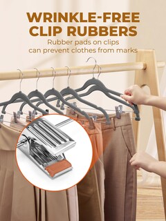 Foto 4 | Foto 4 | Perchas De Terciopelo Para Faldas House Day Color Gris Paquete De 36 Con Clips - Venta Internacional.