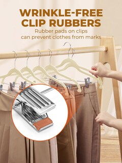 Foto 4 | Foto 4 | Perchas De Terciopelo Para Faldas House Day Paquete De 36 Color Beige Con Clips - Venta Internacional.