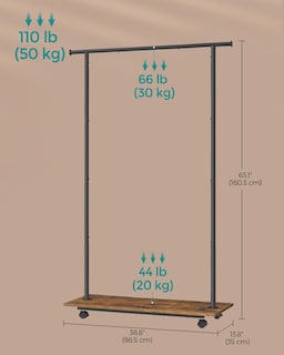 Foto 6 | Foto 6 | Perchero Songmics con Ruedas 38,8'' Metal Uhsr151b01 - Venta Internacional
