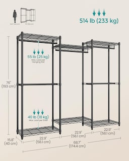 Foto 6 | Foto 6 | Perchero Portátil Para Ropa Resistente Songmics Ulgr433b01 - Venta Internacional.