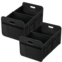 Organizador De Maletero De Coche Simple Deluxe Con 2 Compartimentos, Negro, Paquete De 2 - Venta Internacional.