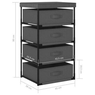 Foto 4 | Foto 4 | Estante De Almacenamiento Moderno Vidaxl Con 4 Cestas De Acero Gris Con Tela - Venta Internacional.